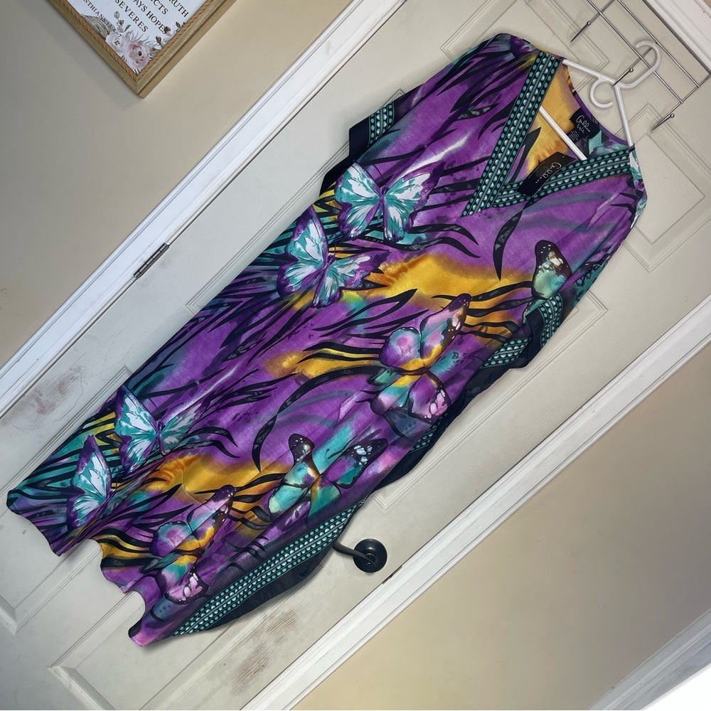 Goddess By Winlar Womens Butterfly pattern Caftan